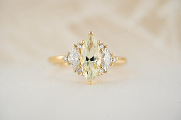 The Maren Ring | 1.1 CT Marquise Pastel Green/Yellow Sapphire - Lavender Creek Gems 