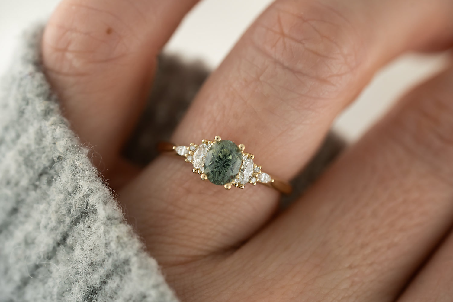 The Maeve Ring | 1.24 CT Regal Radiant™ Teal Blue Sapphire