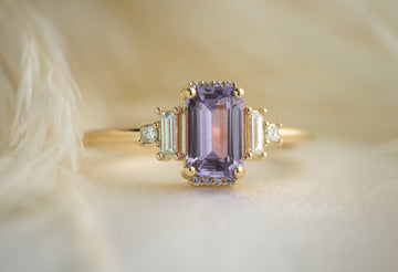 The Sura 1.2 CT Emerald Cut Purple Sapphire Ring - Lavender Creek Gems 