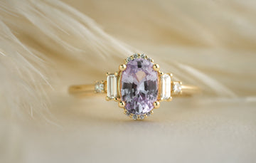 The Sura 1.55 CT Purple Oval Sapphire Ring - Lavender Creek Gems 