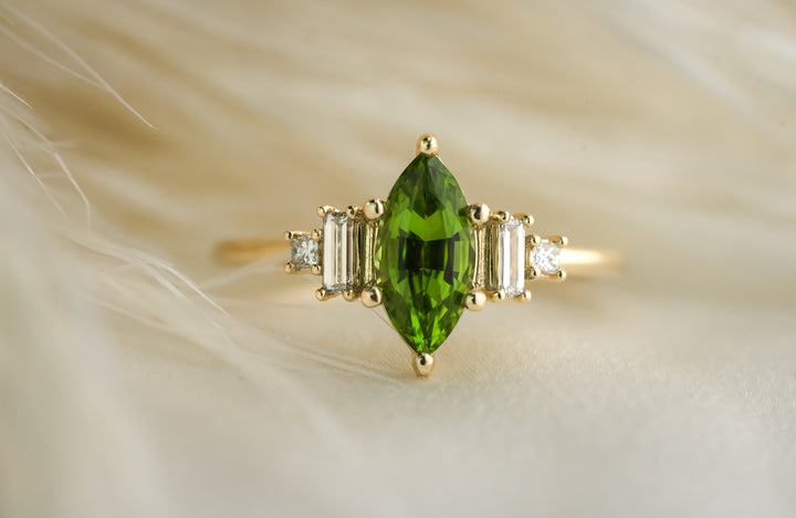 The Mira 0.96 CT Marquise Chrome Tourmaline Ring