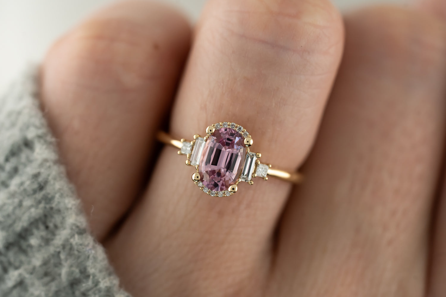 The Sura Ring | 1.34 CT Oval Pink Spinel