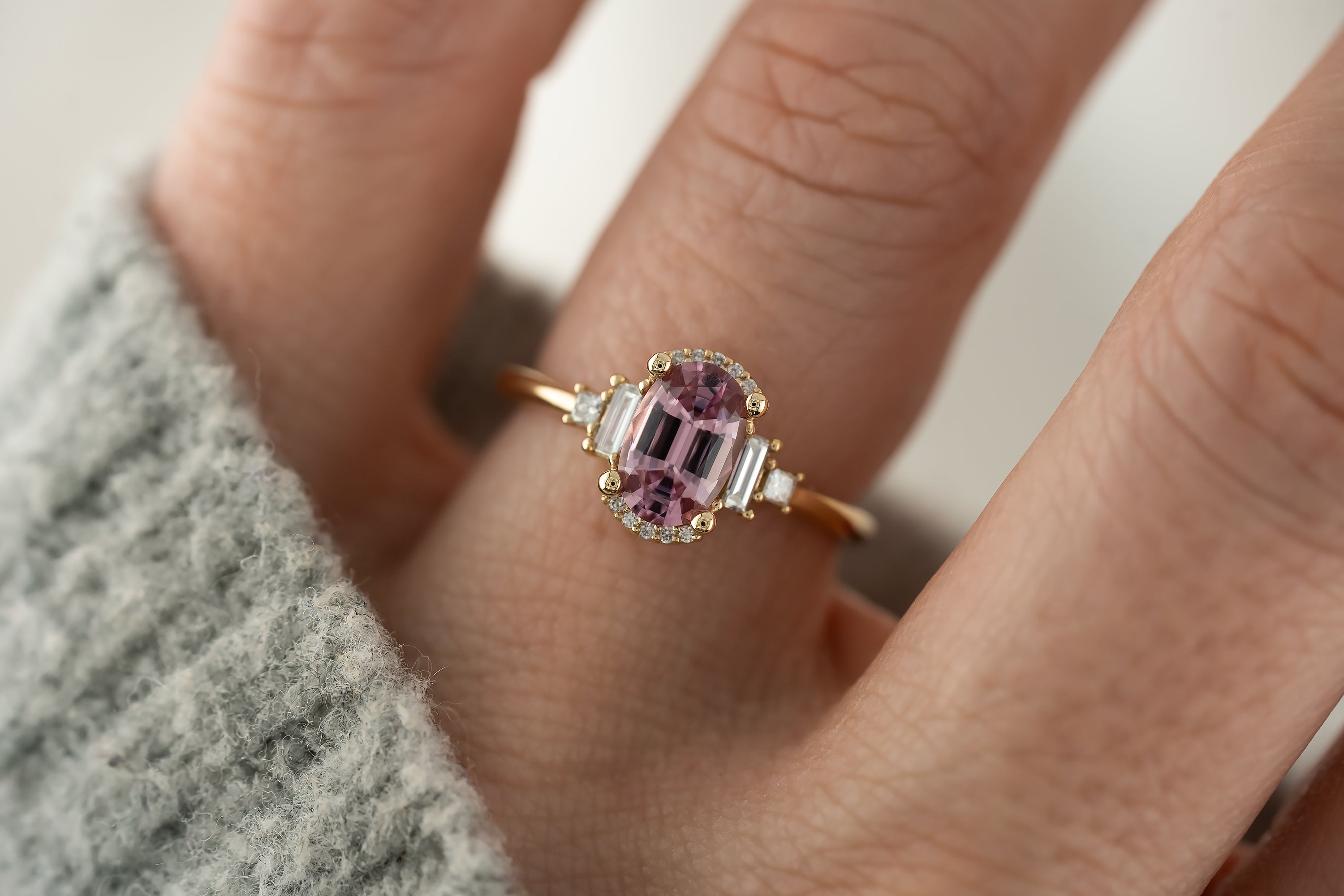 The Sura Ring | 1.34 CT Oval Pink Spinel - Lavender Creek Gems 
