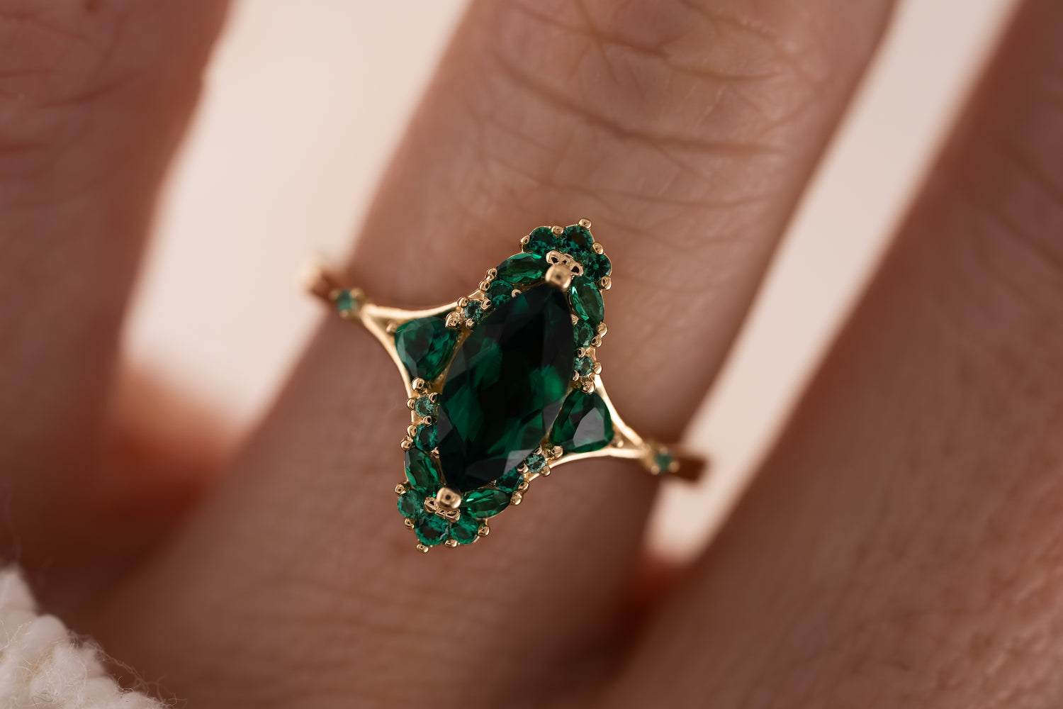 The Everlight Ring | Lab Grown Emerald | Made to Order - Lavender Creek Gems 