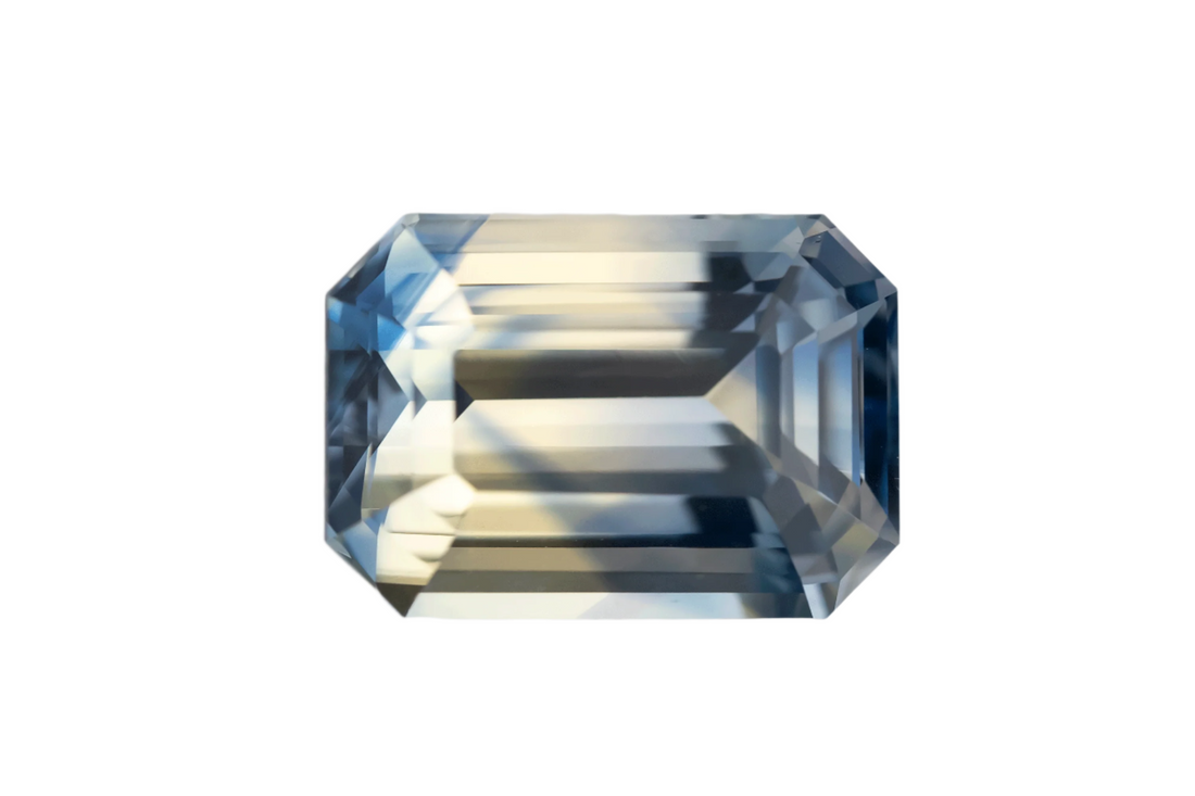 3.53 CT Emerald Cut Bicolor Sapphire - Lavender Creek Gems