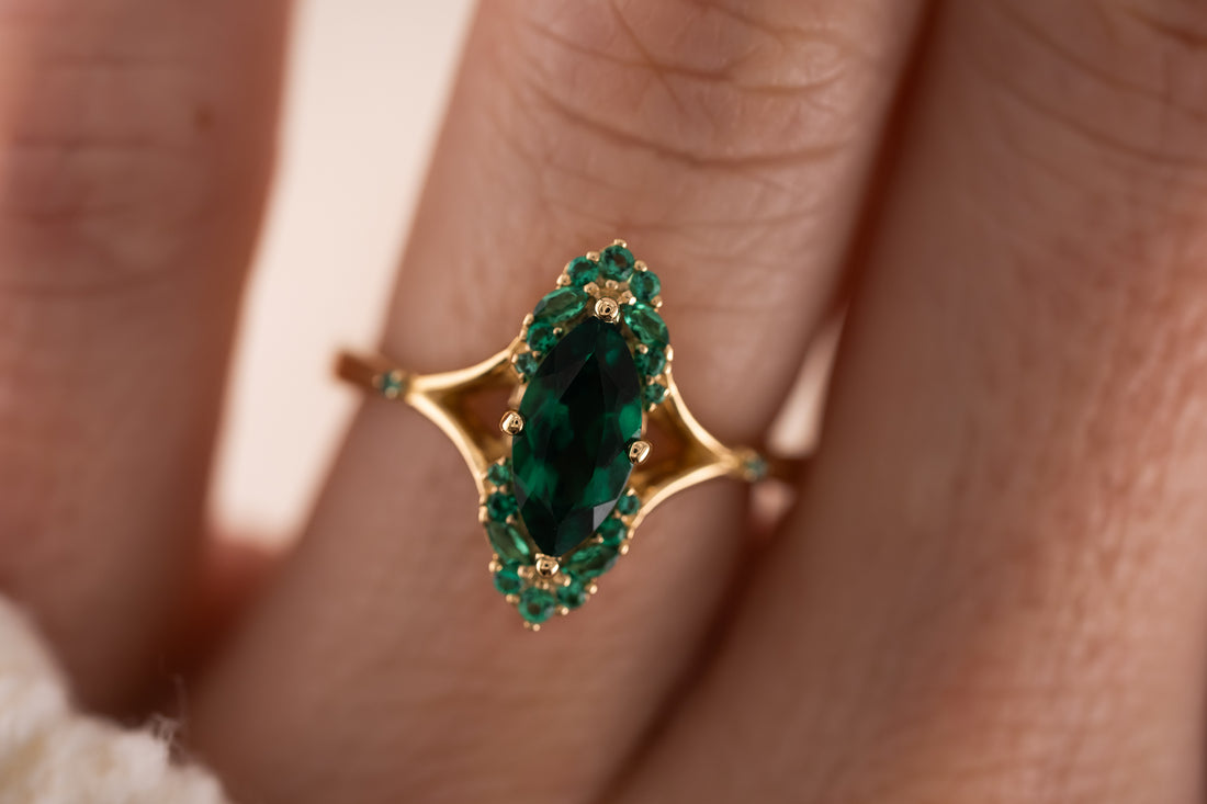 The Everlight Ring | Lab Grown Emerald | Made to Order - Lavender Creek Gems 
