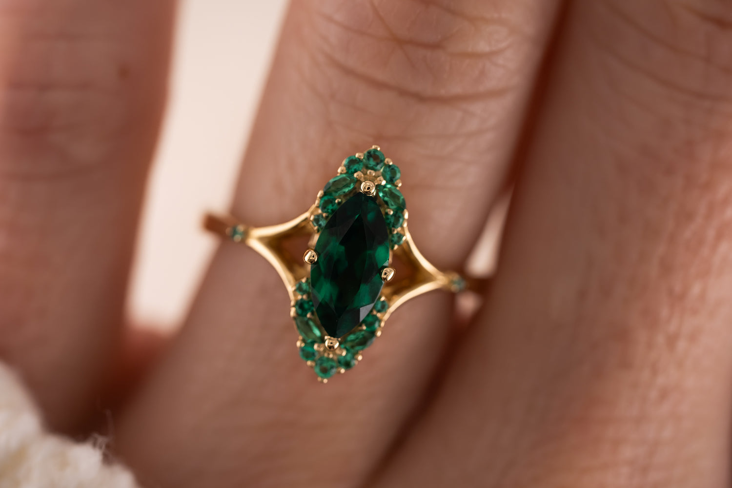 The Everlight Ring | Lab Grown Emerald | Made to Order - Lavender Creek Gems 