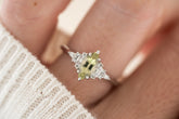 The Maeve Ring | 0.79 CT Marquise Pastel Lime Green Sapphire - Lavender Creek Gems 