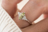 The Maeve Ring | 0.79 CT Marquise Pastel Lime Green Sapphire - Lavender Creek Gems 
