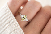 The Maeve Ring | 0.79 CT Marquise Pastel Lime Green Sapphire - Lavender Creek Gems 