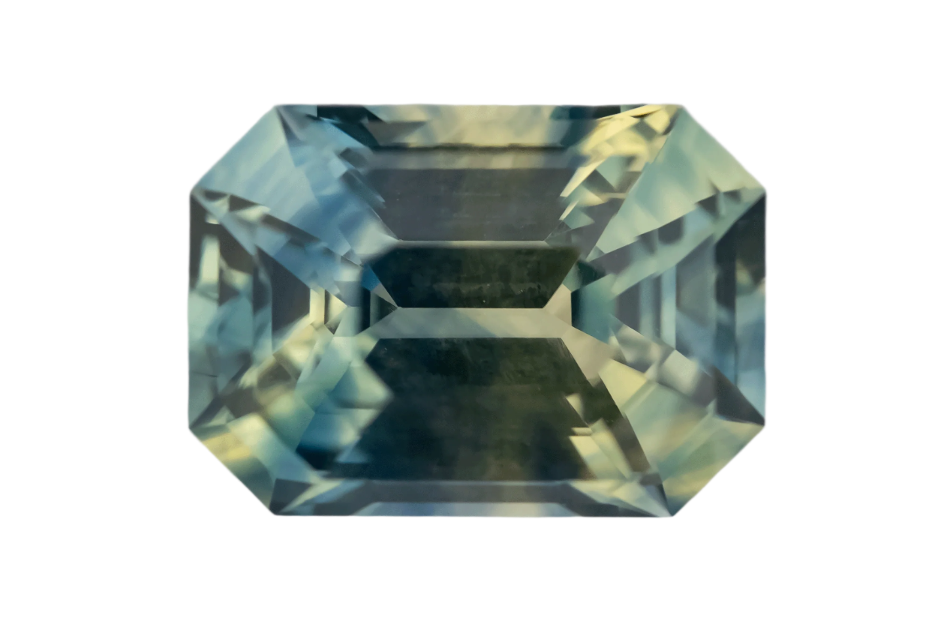 3.5 CT Emerald Cut Bicolor Sapphire - Lavender Creek Gems 