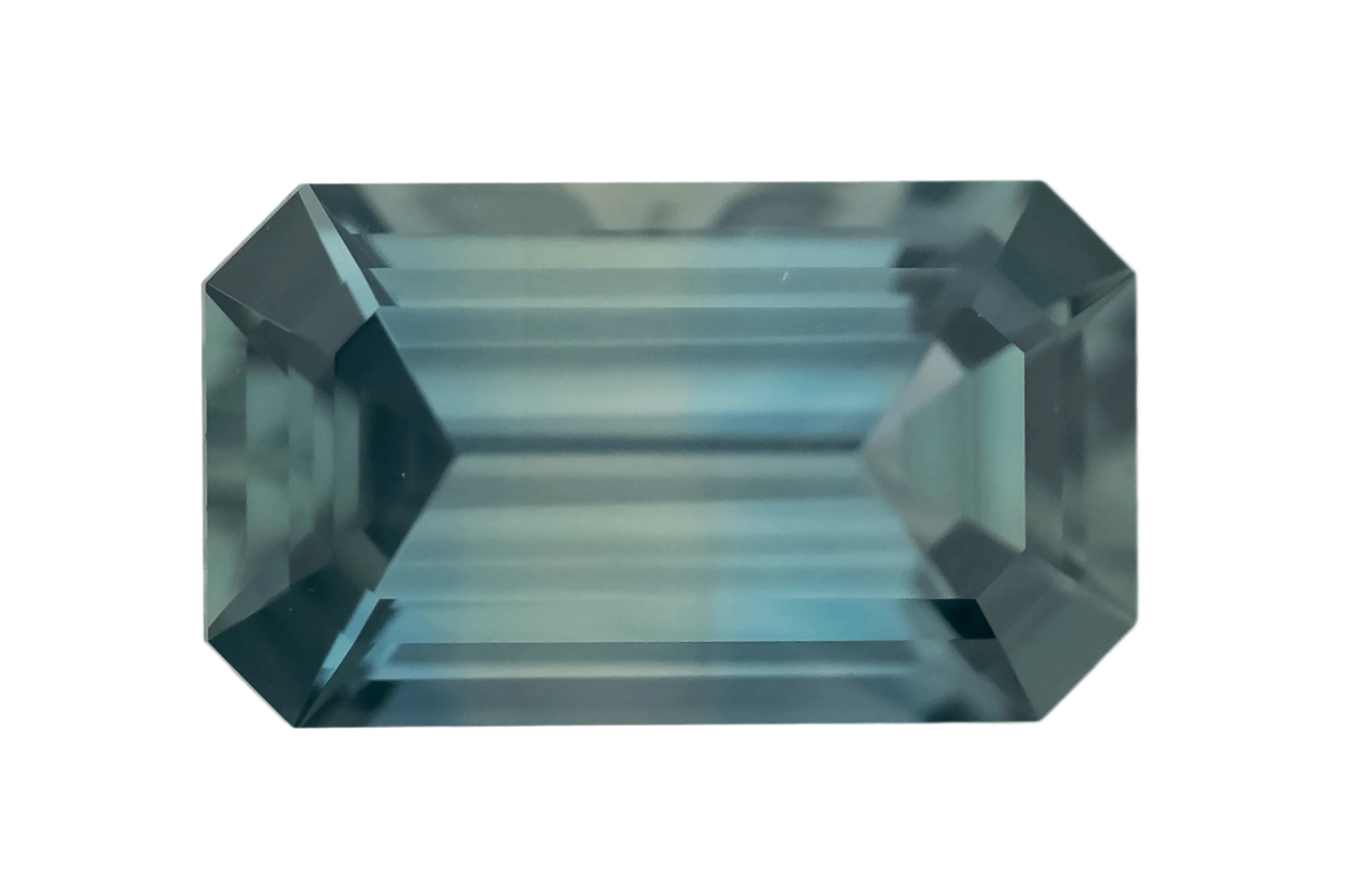 0.78 CT Emerald Cut Teal Sapphire - Lavender Creek Gems 