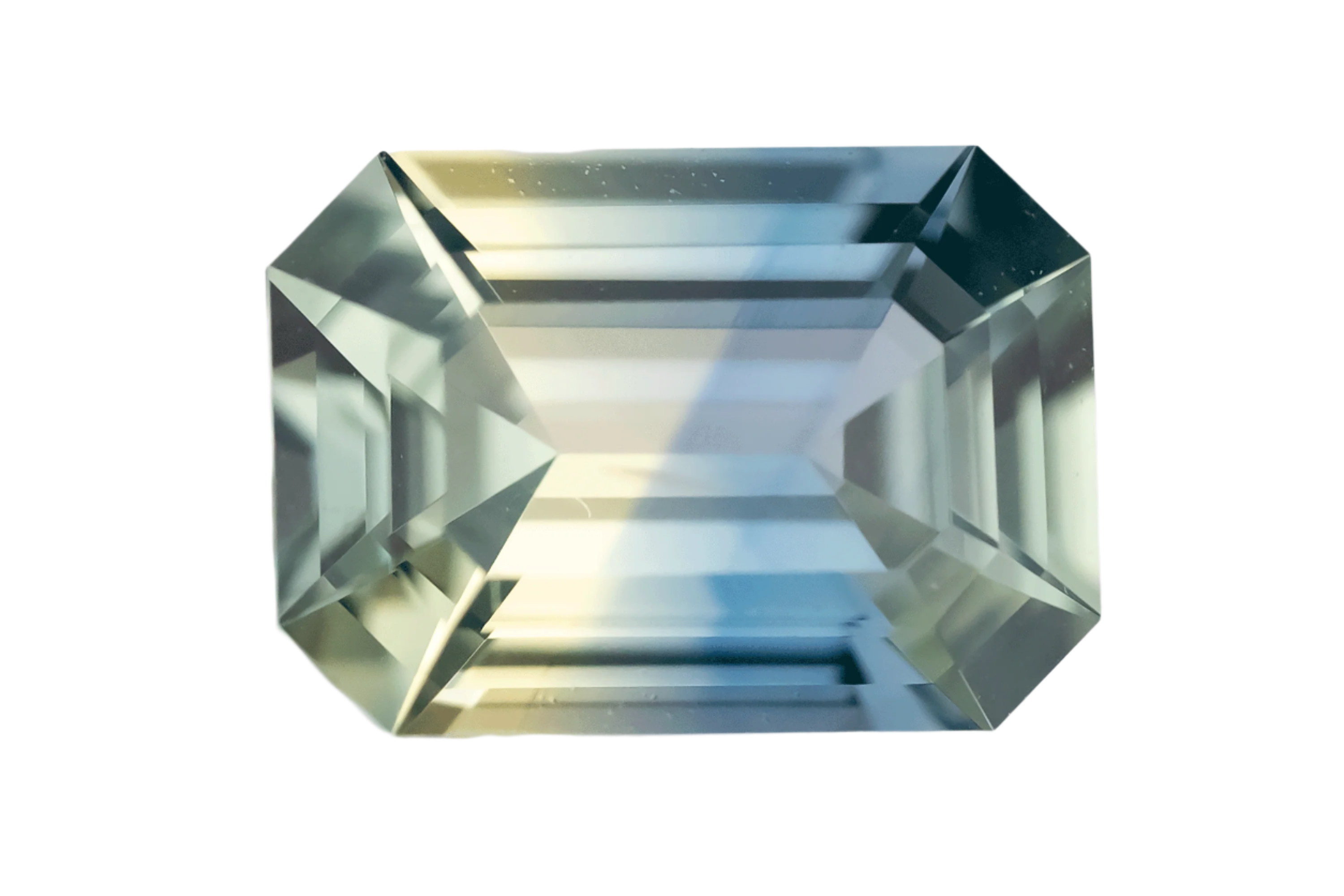 1.14 CT Emerald Cut Bicolor Sapphire - Lavender Creek Gems 