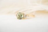 The Maeve Ring | 2.5 CT Round Green Sapphire - Lavender Creek Gems 