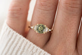 The Maeve Ring | 2.5 CT Round Green Sapphire - Lavender Creek Gems 