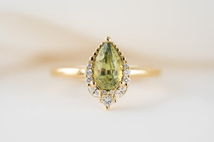 The Charlotte Ring | 1.32 CT Pear Green Sapphire