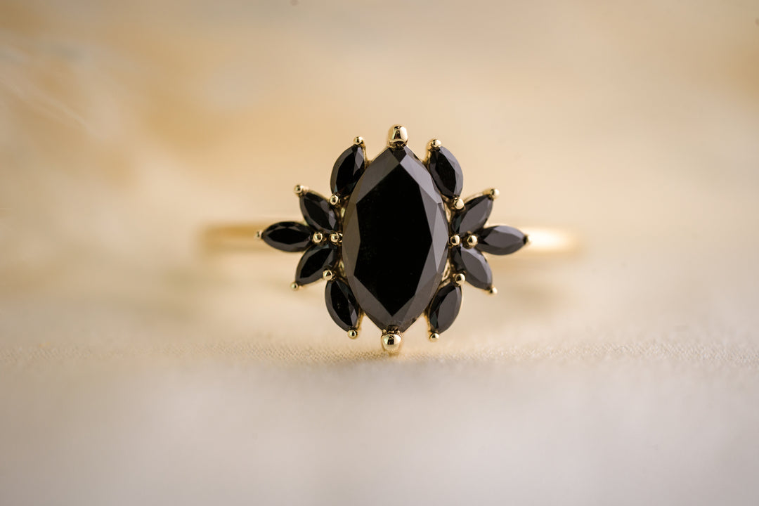 The Mitra 1.2 CT Marquise Black Diamond Ring