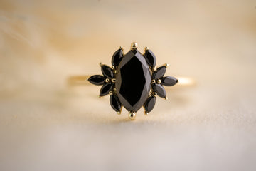 The Mitra 1.2 CT Marquise Black Diamond Ring - Lavender Creek Gems 