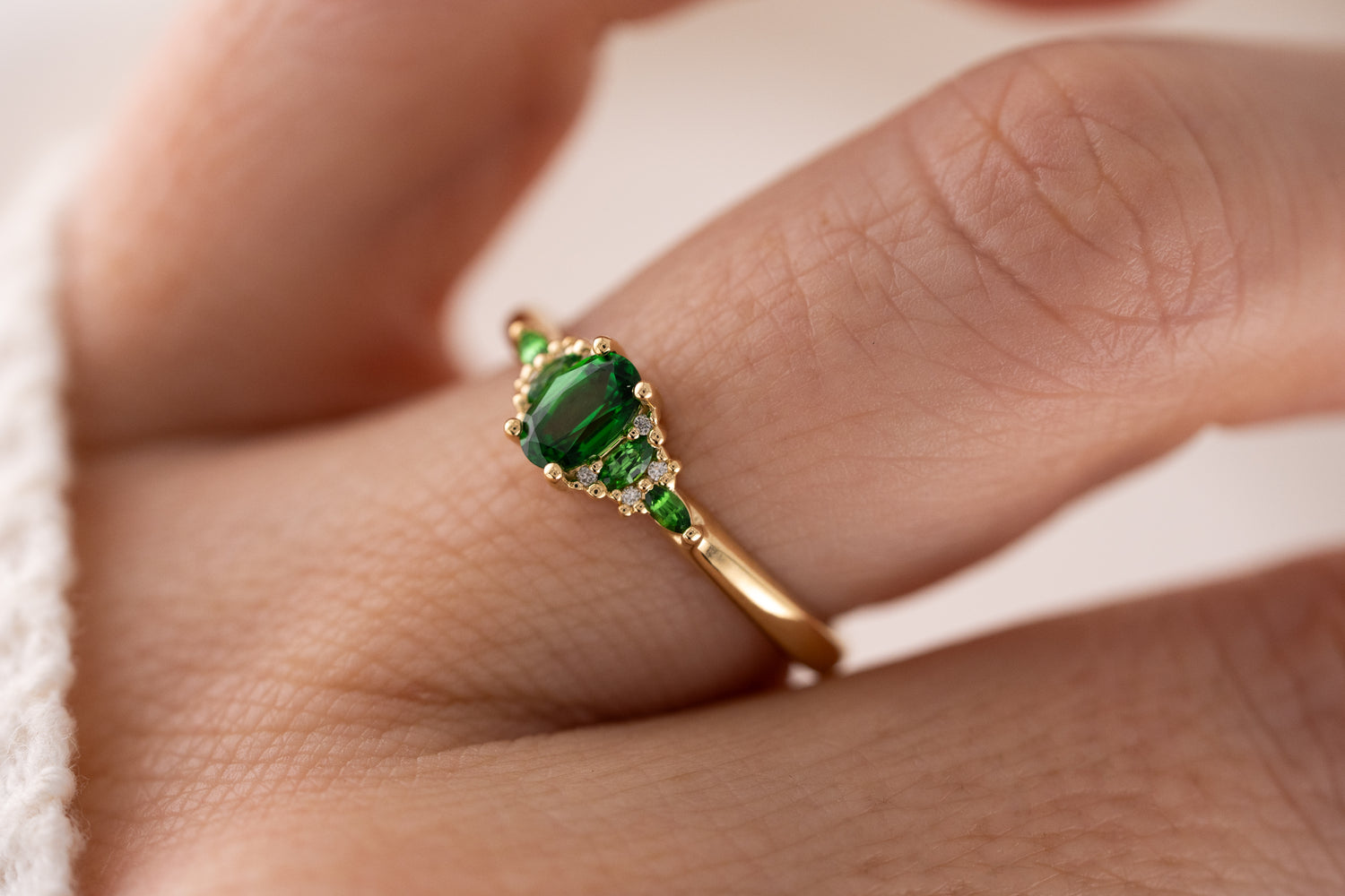 The Mini Maeve Ring | Tsavorite Garnet
