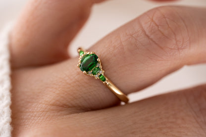 The Mini Maeve Ring | Tsavorite Garnet