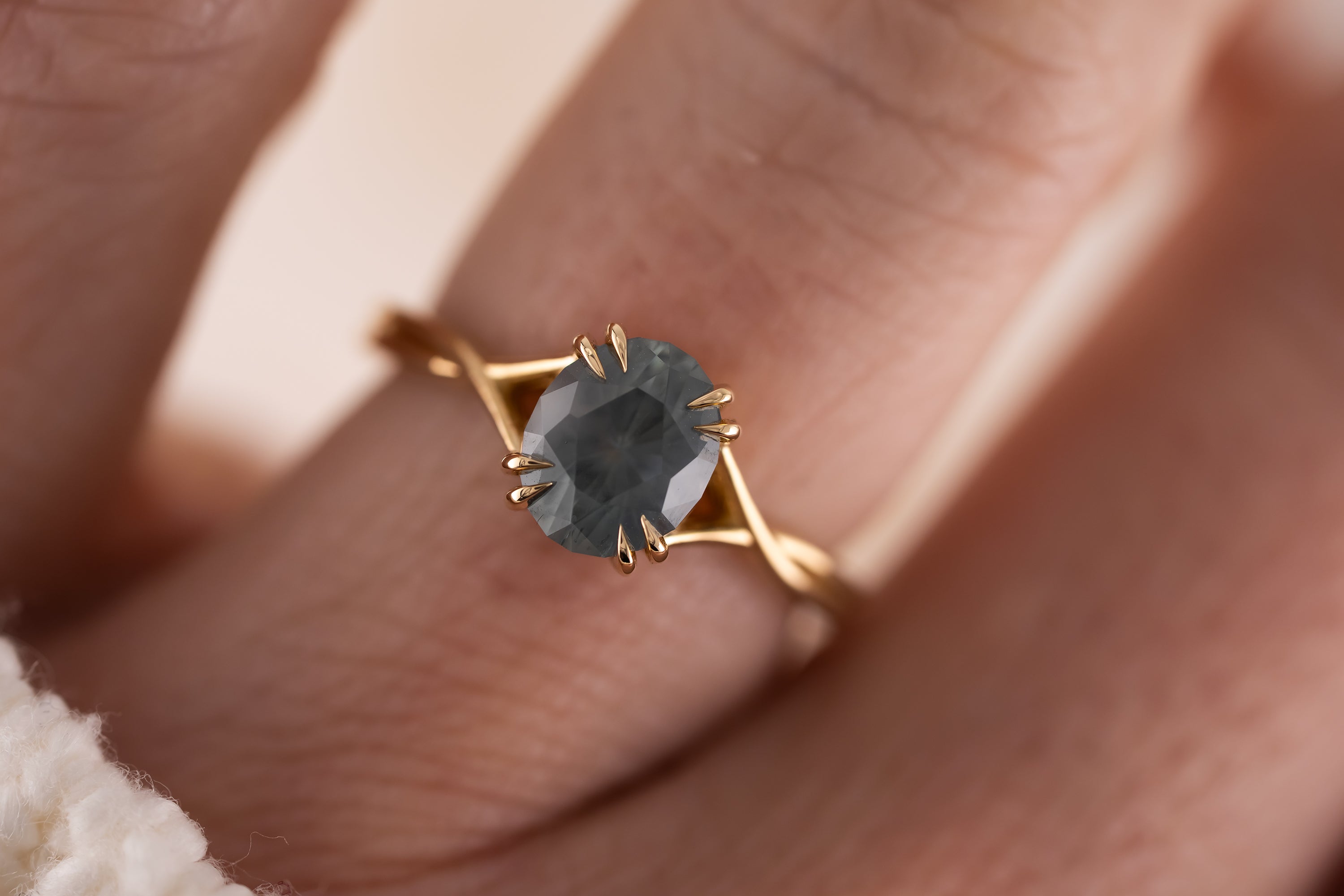 The Fates Ring | 1.97 CT Oval Opalescent Light Blue Montana Sapphire - Lavender Creek Gems 