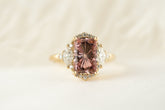 The Maren Halo Ring | 2.96 Rectangular Starbrite™ Pink Tourmaline - Lavender Creek Gems 
