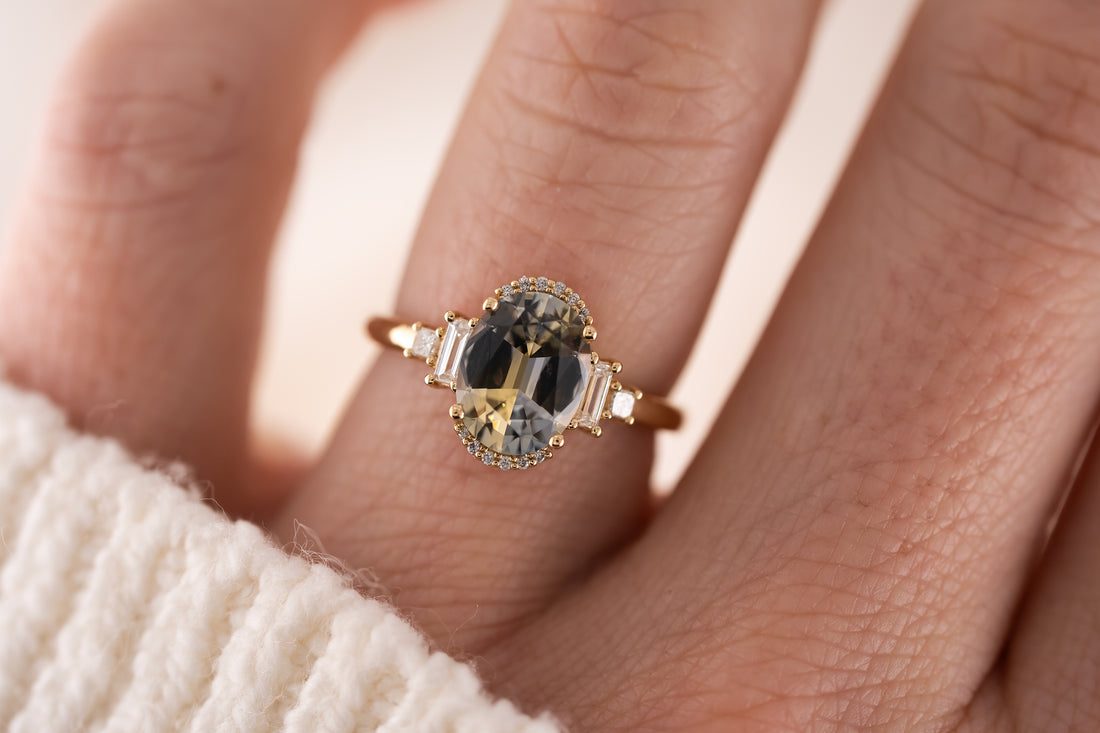 The Sura Ring | 2.35 CT Oval Bicolor Sapphire - Lavender Creek Gems 