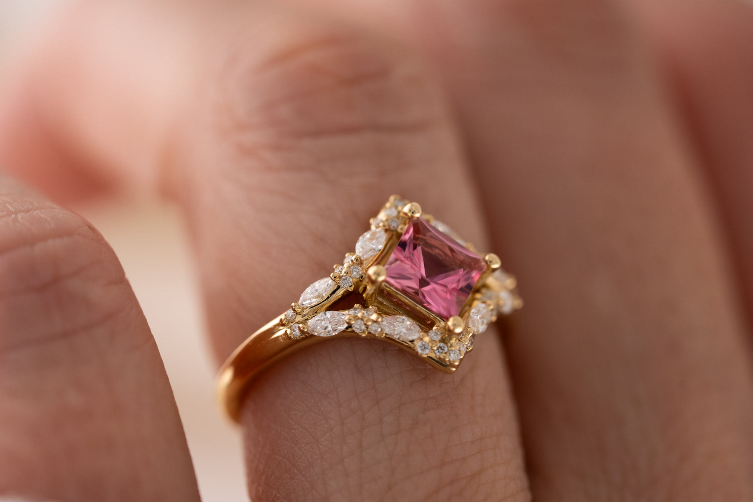 The Oracle Ring | 0.82 CT Princess Pink Tourmaline