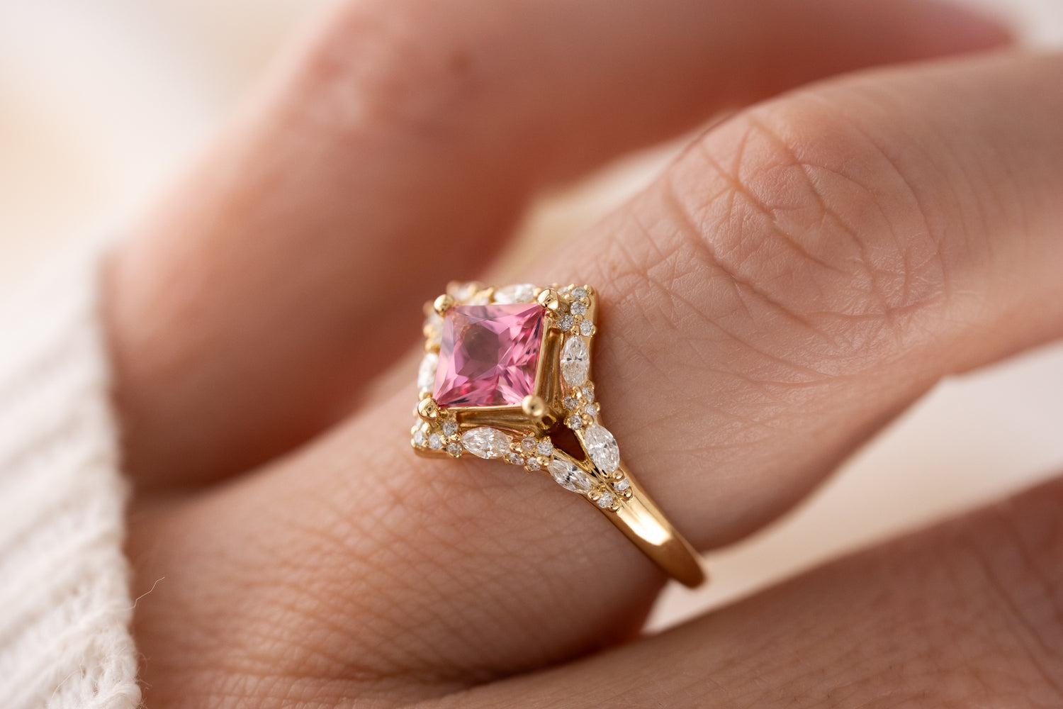 The Oracle Ring | 0.82 CT Princess Pink Tourmaline