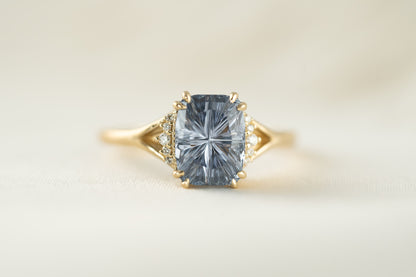 The Serendipity Ring | 2.76 CT Cushion Starbrite™ Blue Sapphire