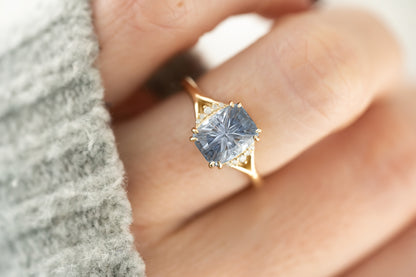 The Serendipity Ring | 2.76 CT Cushion Starbrite™ Blue Sapphire