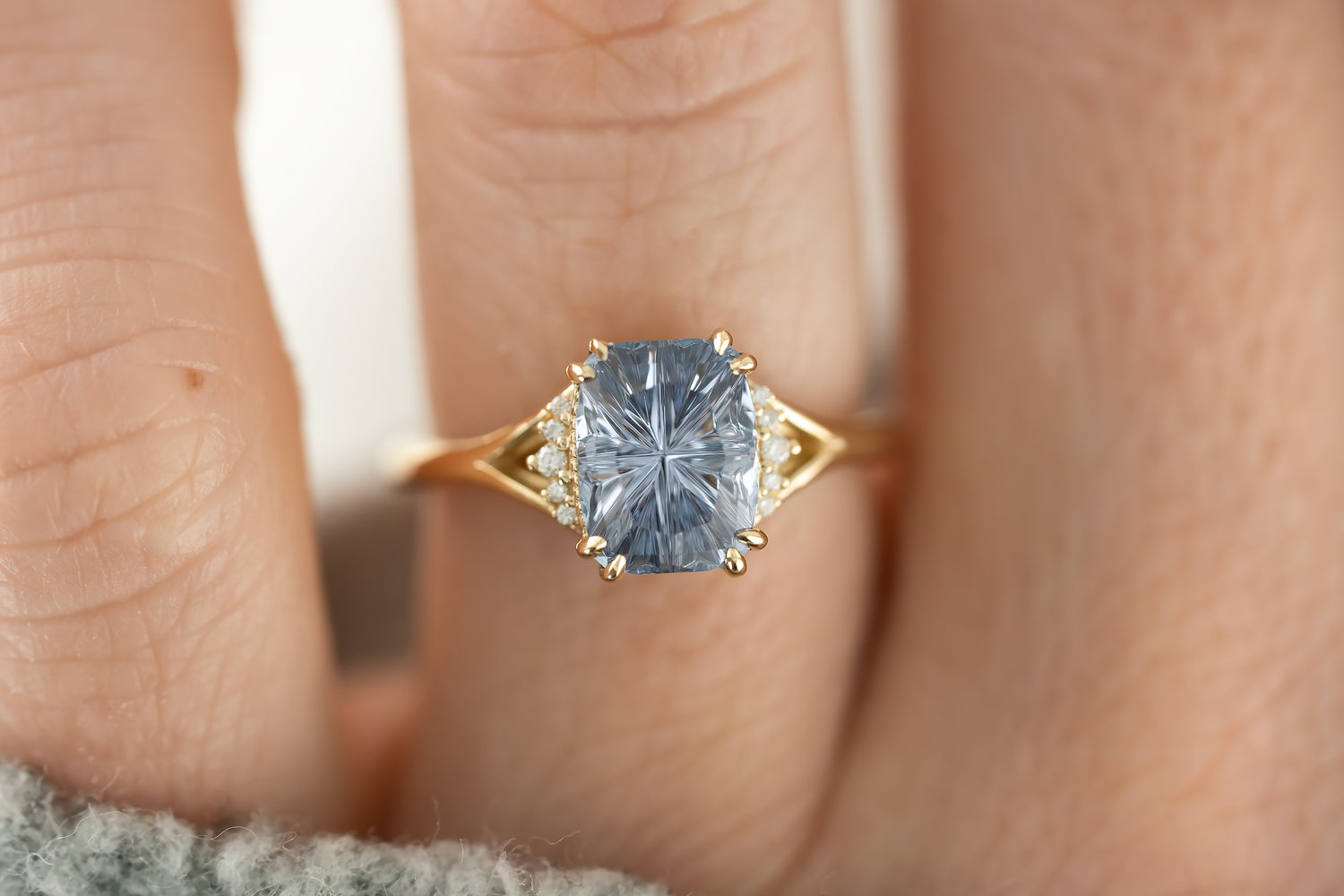 The Serendipity Ring | 2.76 CT Cushion Starbrite™ Blue Sapphire