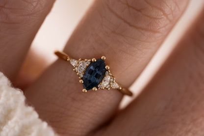 The Mini Maeve Ring | 0.57 CT Marquise Blue Sapphire - Lavender Creek Gems 
