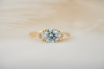 The Maeve Ring | 1.2 CT Round Light Blue Lab Diamond - Lavender Creek Gems 