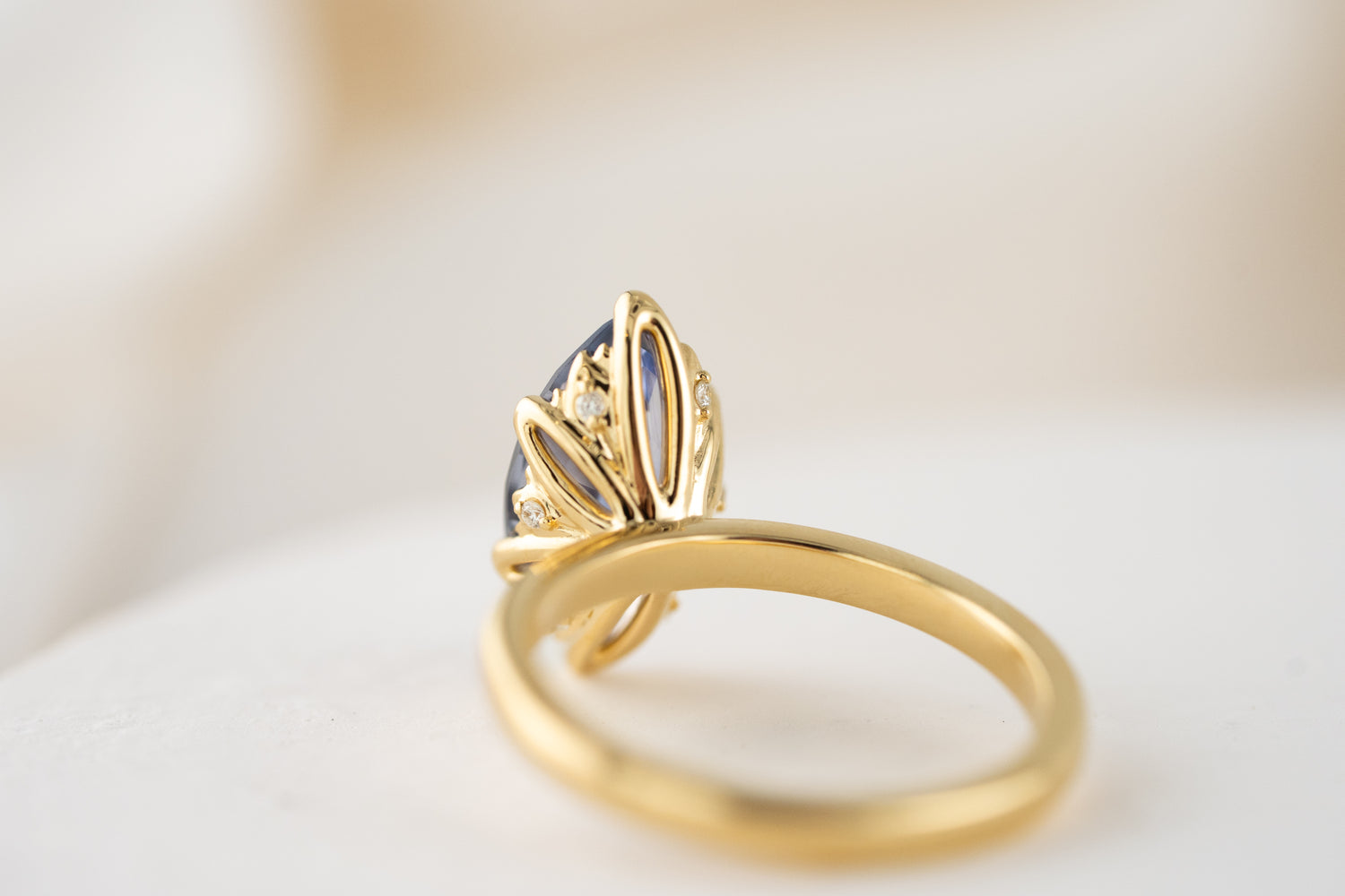 The Secret Garden Ring | 3.87 CT Marquise Blue Sapphire