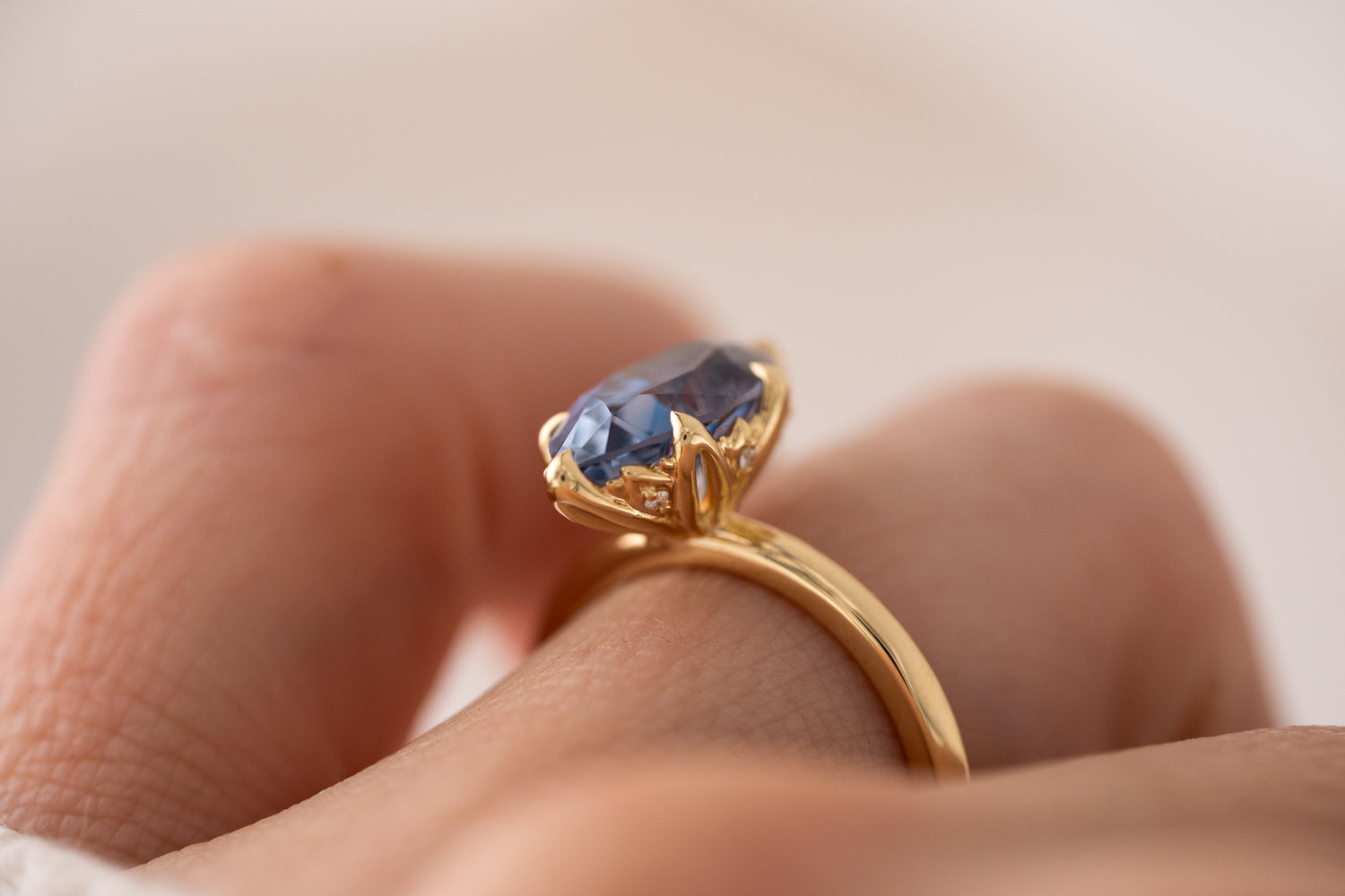 The Secret Garden Ring | 3.87 CT Marquise Blue Sapphire
