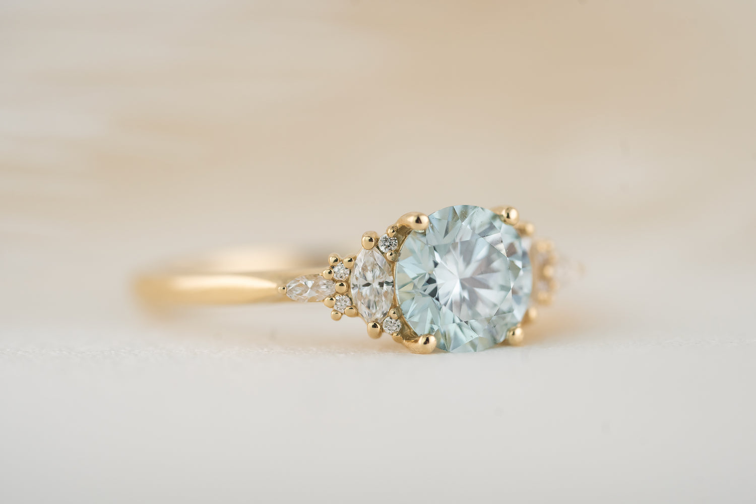 The Maeve Ring | 1.2 CT Round Light Blue Lab Diamond - Lavender Creek Gems 
