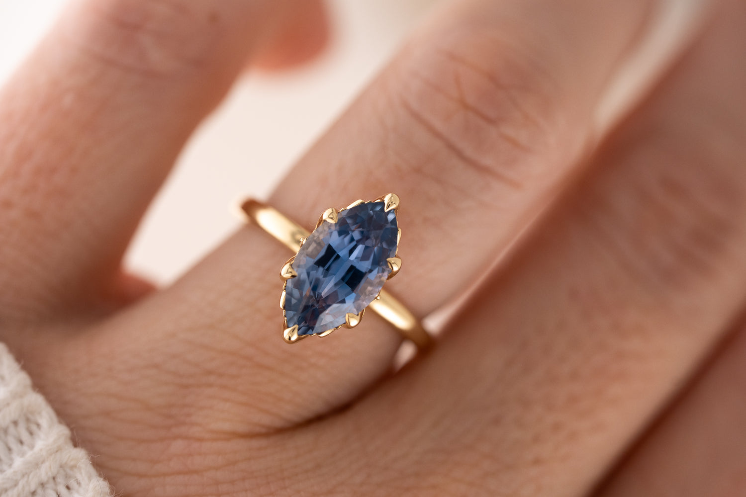 The Secret Garden Ring | 3.87 CT Marquise Blue Sapphire