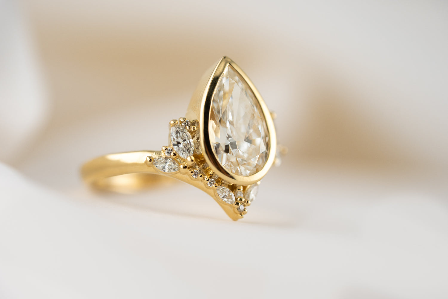 The Bezel Aurora Ring | 2.28 CT Pear Diamond