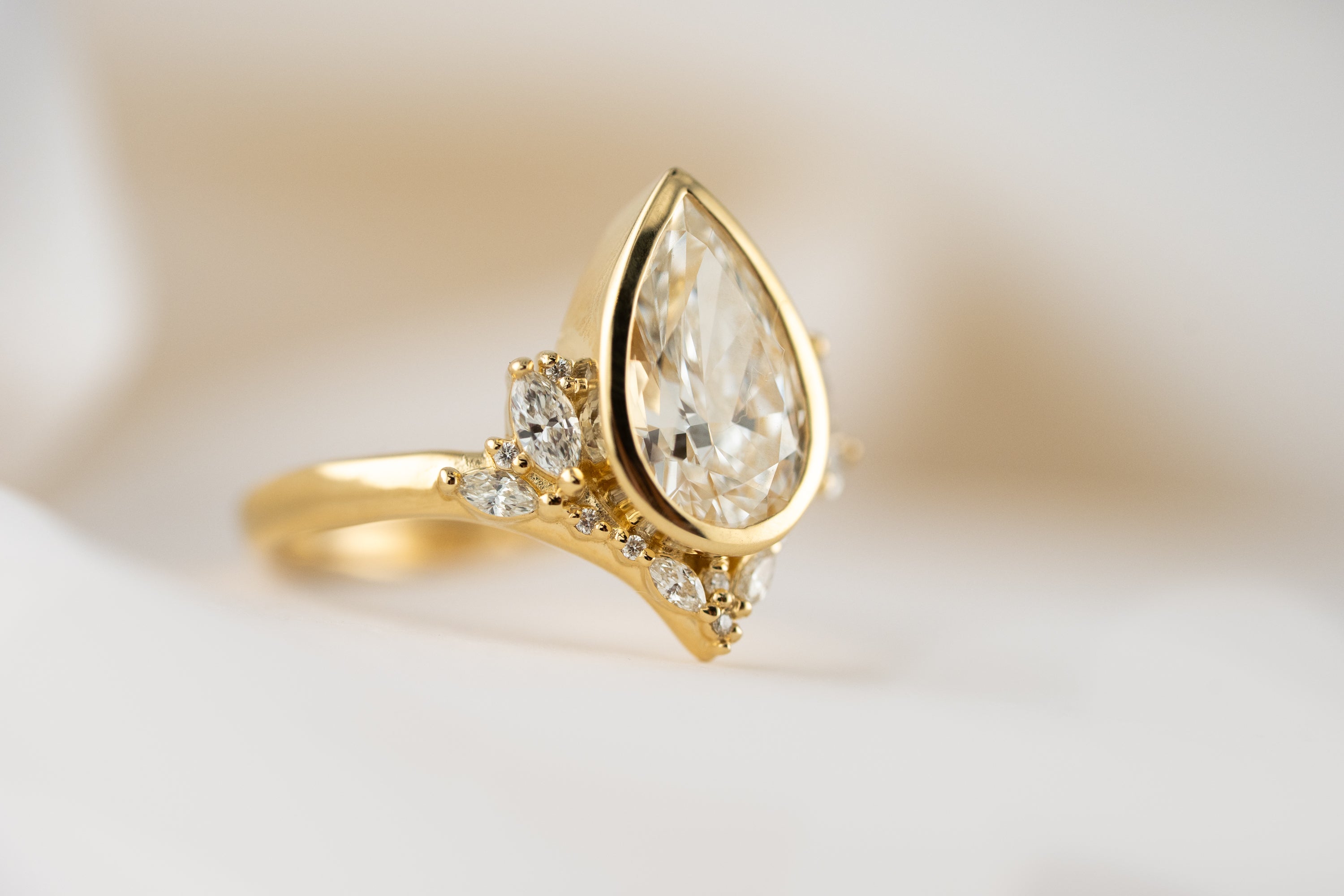 The Bezel Aurora Ring | 2.28 CT Pear Diamond
