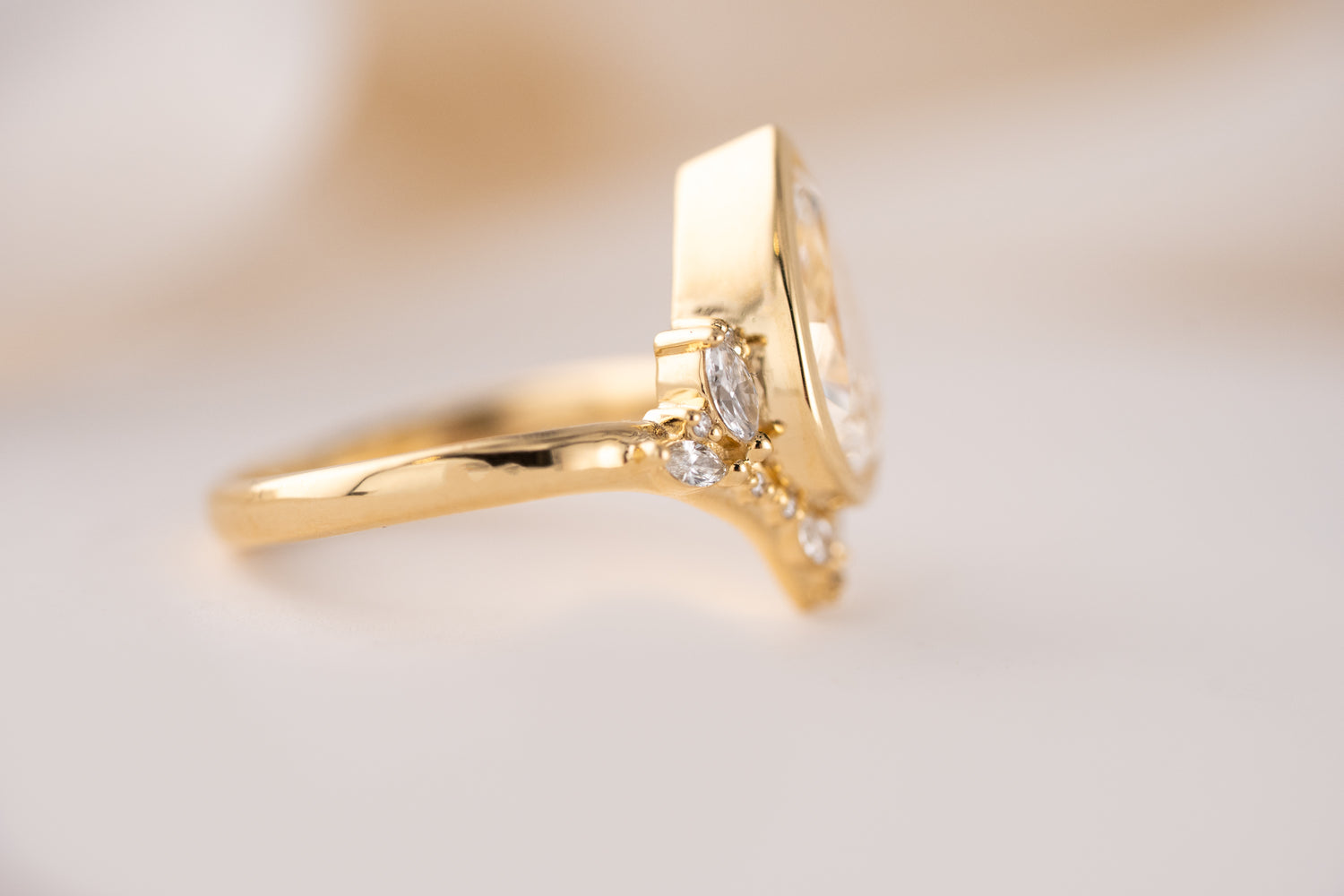The Bezel Aurora Ring | 2.28 CT Pear Diamond