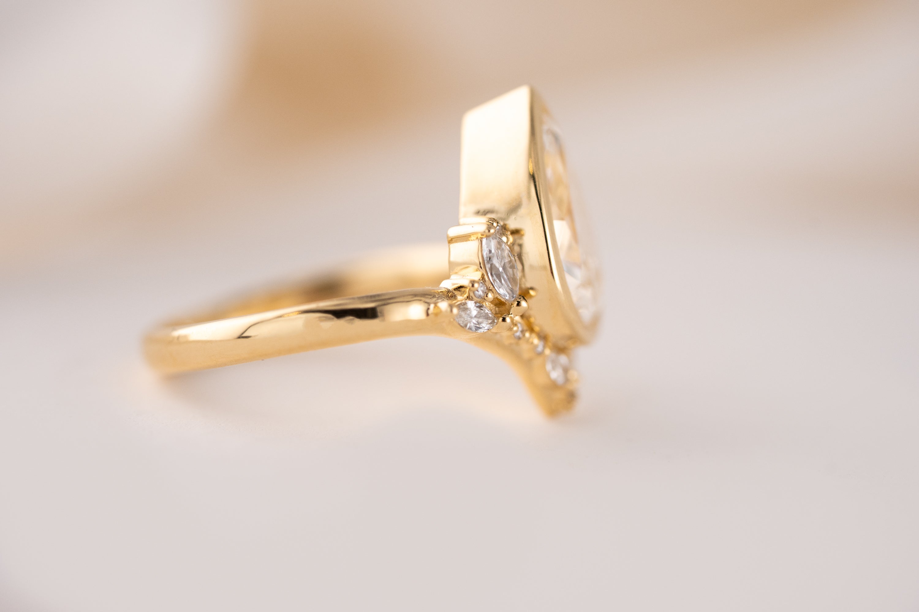 The Bezel Aurora Ring | 2.28 CT Pear Diamond