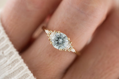 The Maeve Ring | 1.2 CT Round Light Blue Lab Diamond - Lavender Creek Gems 