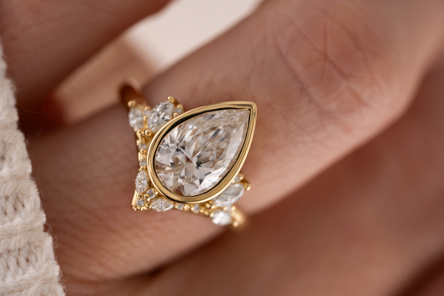 The Bezel Aurora Ring | 2.28 CT Pear Diamond