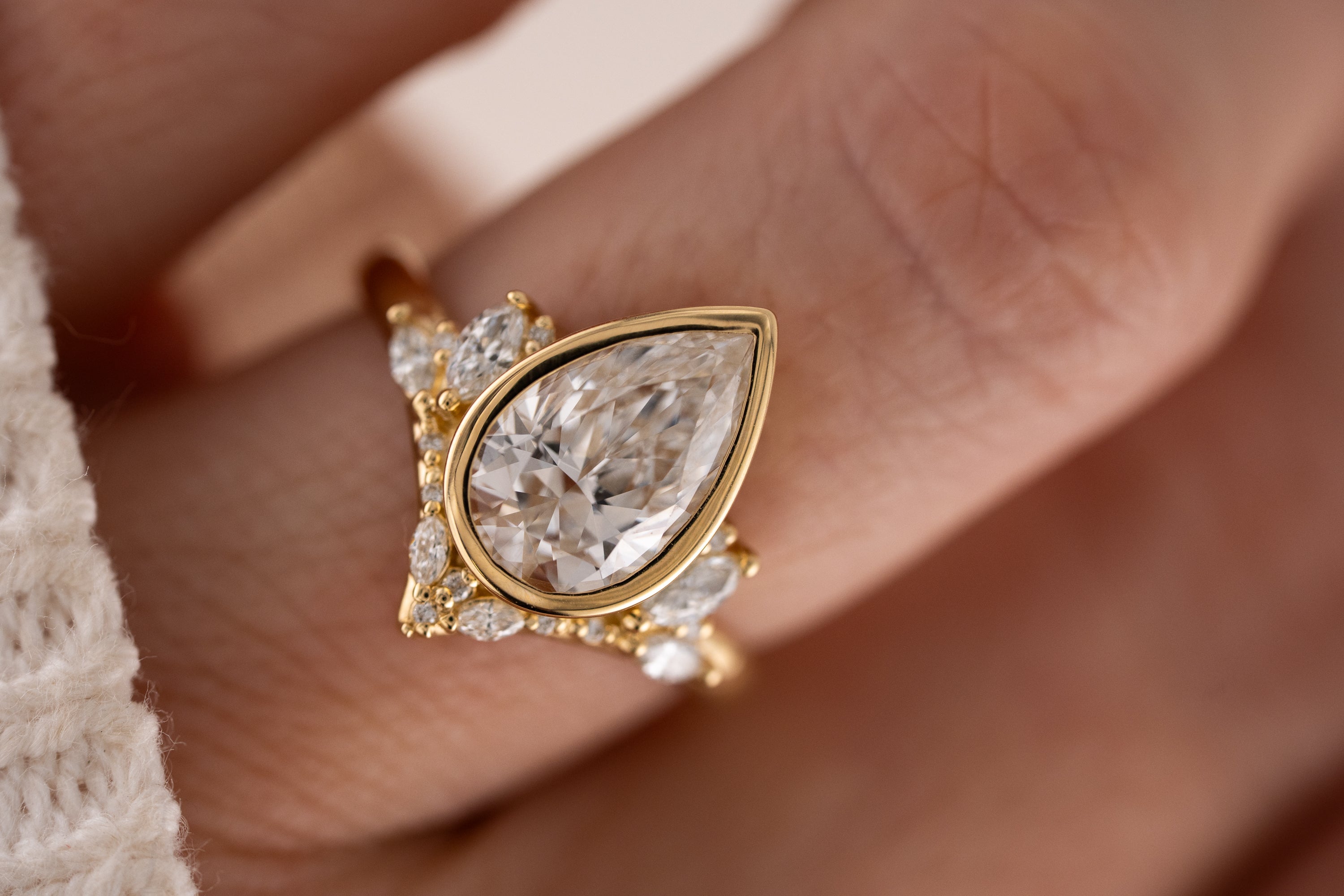 The Bezel Aurora Ring | 2.28 CT Pear Diamond
