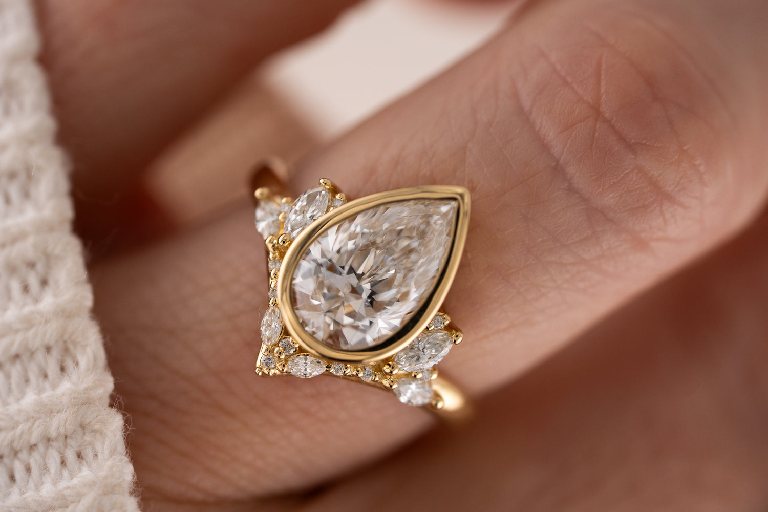 The Bezel Aurora Ring | 2.28 CT Pear Diamond