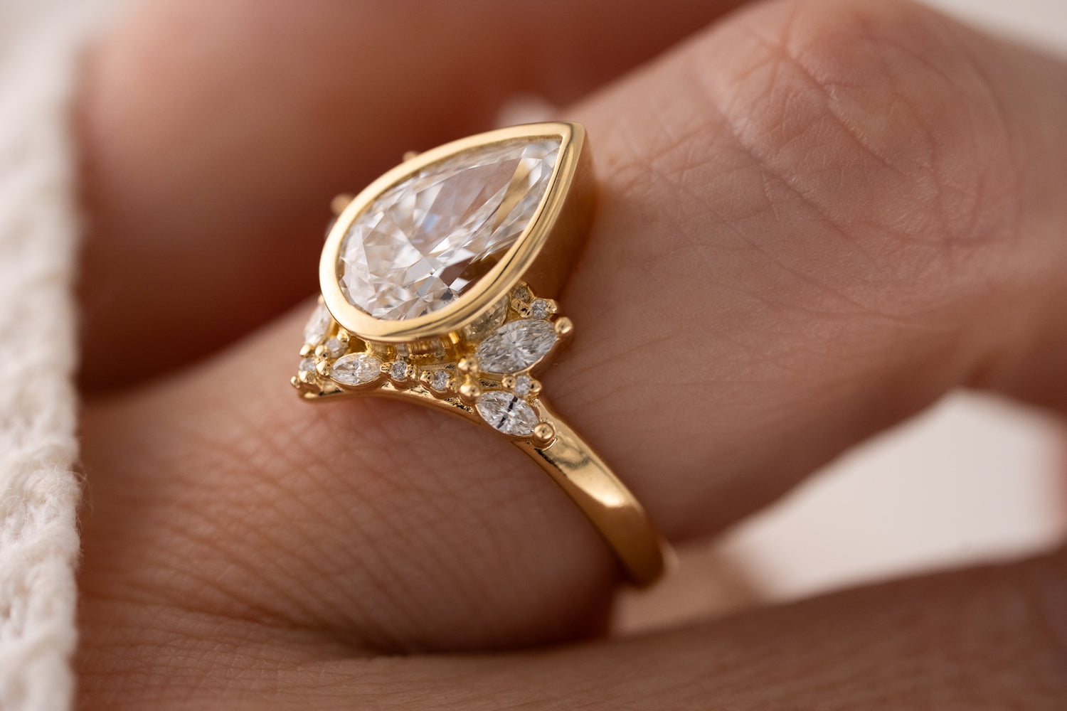 The Bezel Aurora Ring | 2.28 CT Pear Diamond