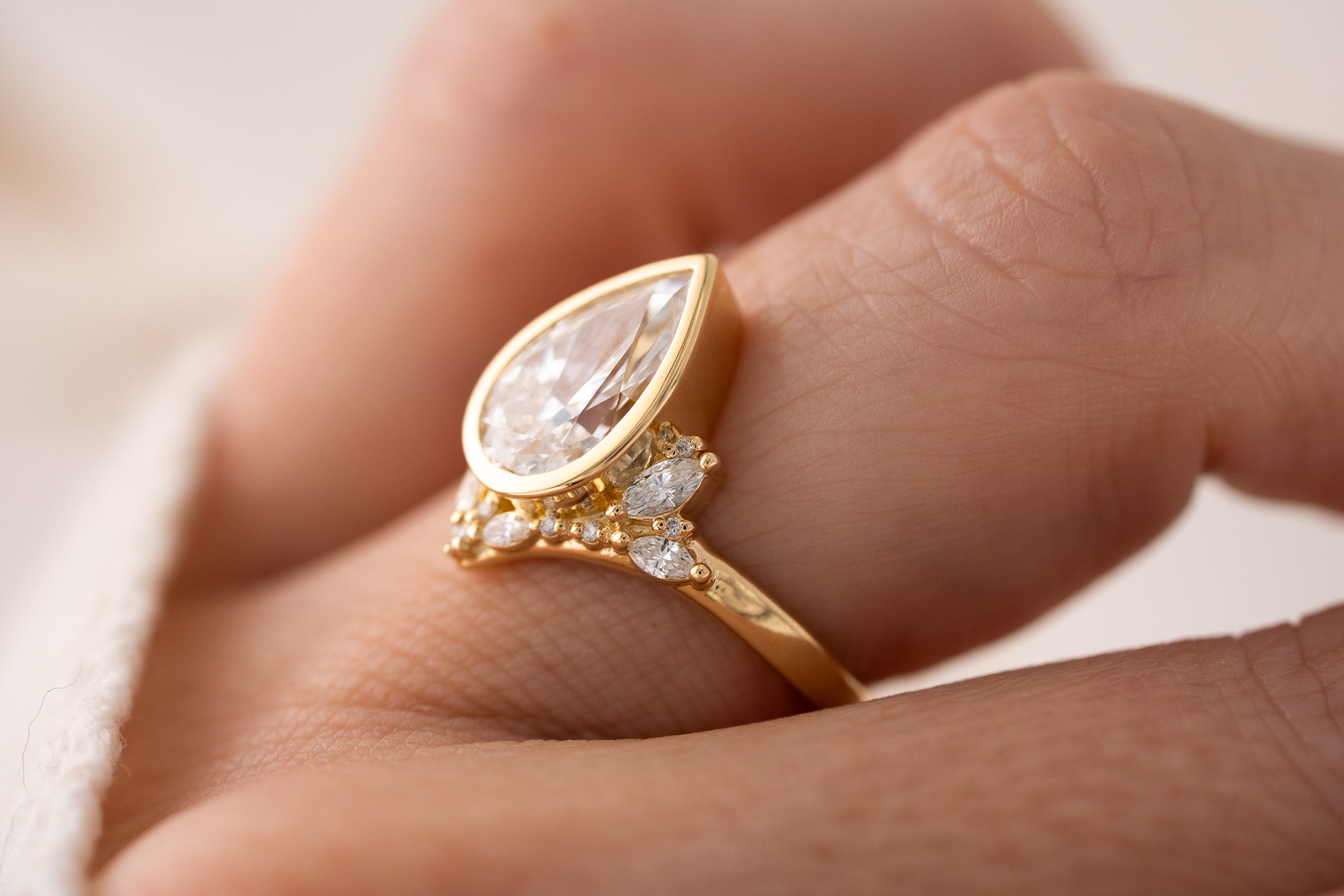 The Bezel Aurora Ring | 2.28 CT Pear Diamond