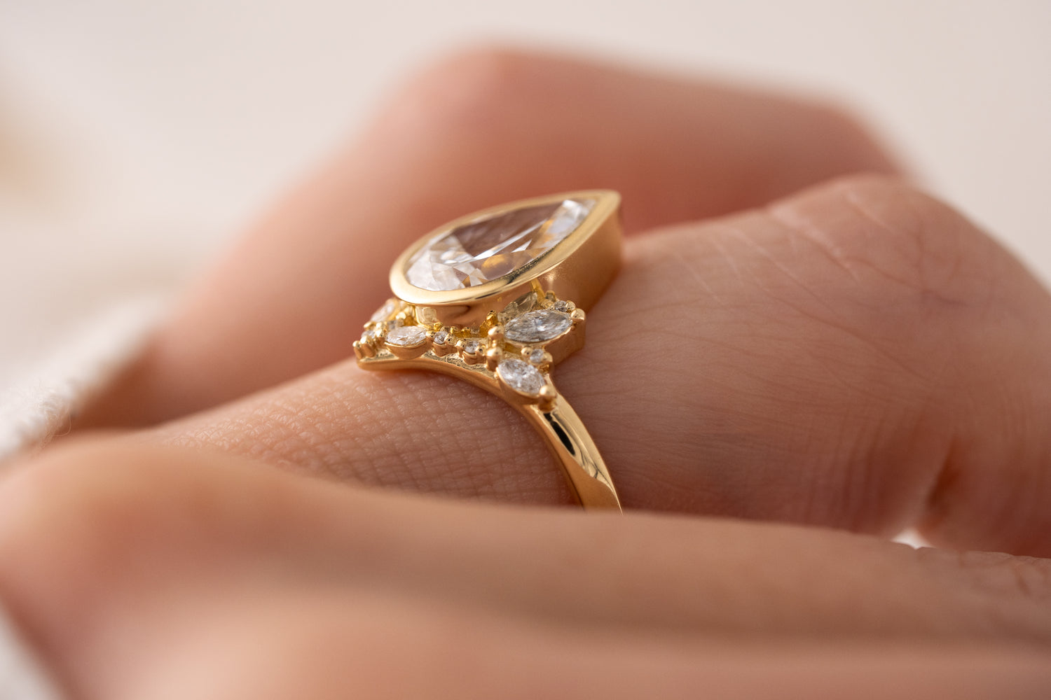 The Bezel Aurora Ring | 2.28 CT Pear Diamond