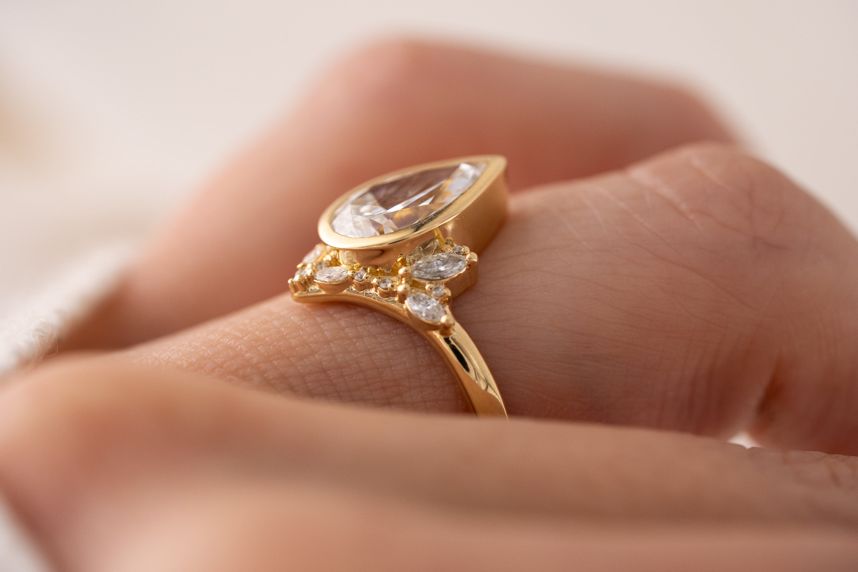The Bezel Aurora Ring | 2.28 CT Pear Diamond
